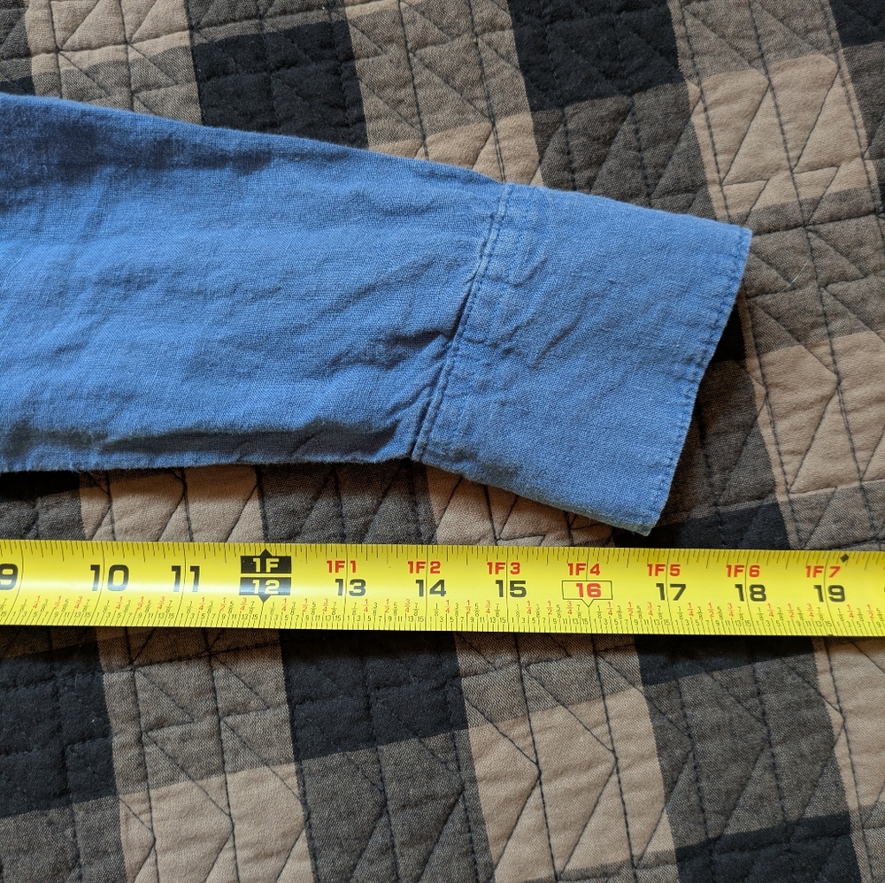 Linen Blue Button Down, S - Picture 3 of 14